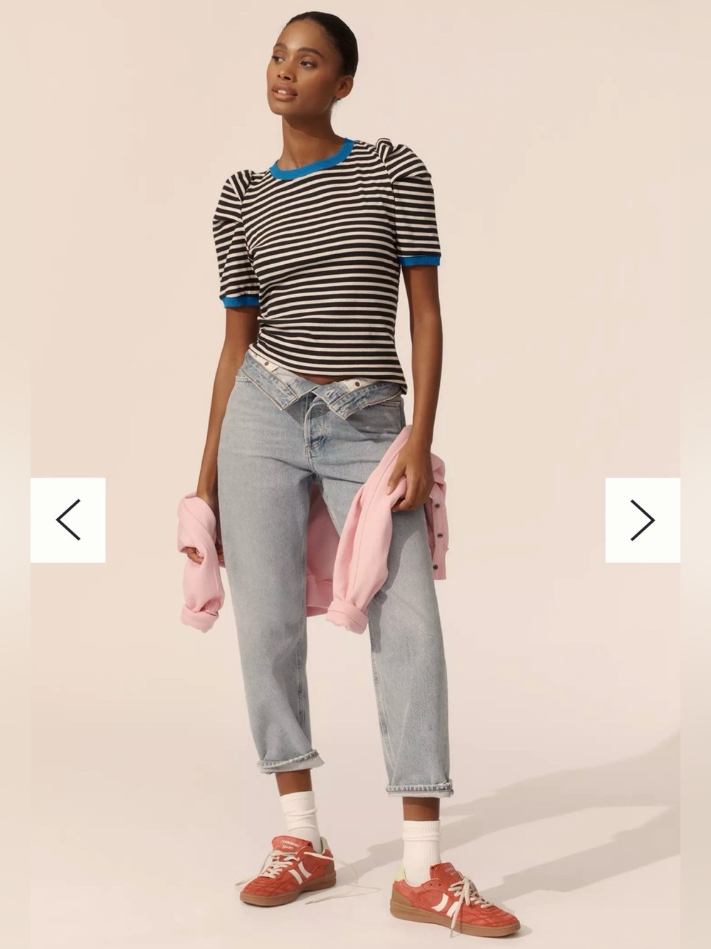 Anthropologie Maeve Striped Puff Sleeve Top Size XS - Picture 4 of 4